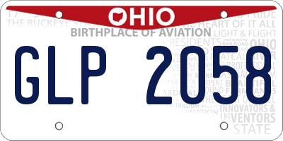 OH license plate GLP2058