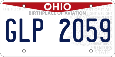 OH license plate GLP2059