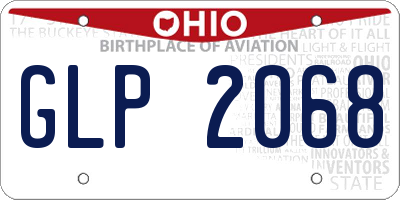 OH license plate GLP2068