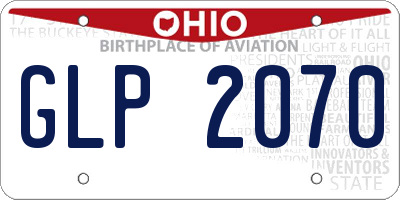 OH license plate GLP2070