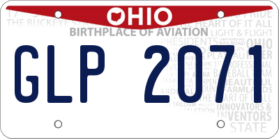 OH license plate GLP2071
