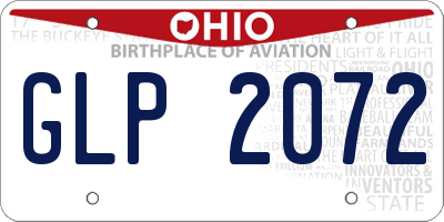 OH license plate GLP2072