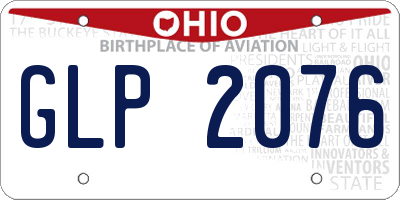 OH license plate GLP2076