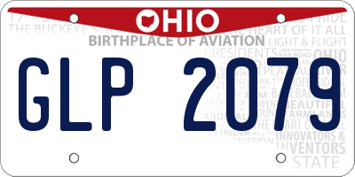 OH license plate GLP2079