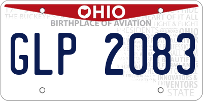 OH license plate GLP2083