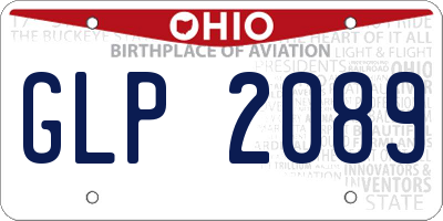 OH license plate GLP2089