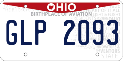 OH license plate GLP2093