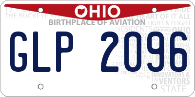 OH license plate GLP2096