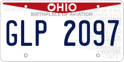 OH license plate GLP2097