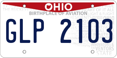 OH license plate GLP2103