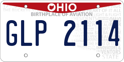 OH license plate GLP2114