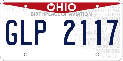 OH license plate GLP2117