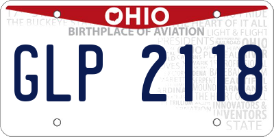 OH license plate GLP2118