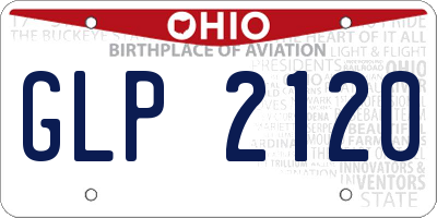 OH license plate GLP2120