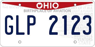 OH license plate GLP2123