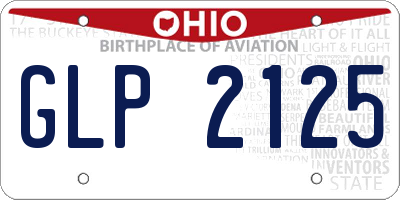 OH license plate GLP2125