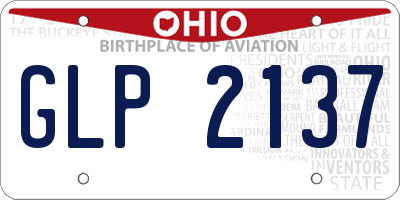 OH license plate GLP2137