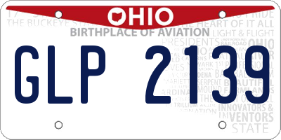 OH license plate GLP2139