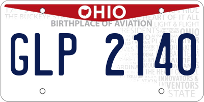 OH license plate GLP2140