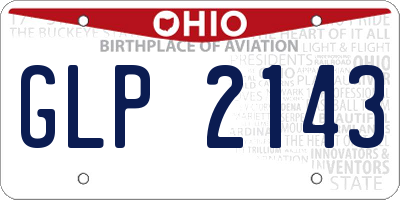OH license plate GLP2143