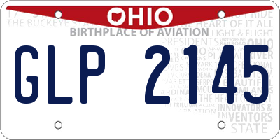 OH license plate GLP2145