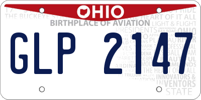 OH license plate GLP2147