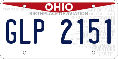 OH license plate GLP2151