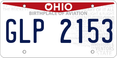 OH license plate GLP2153