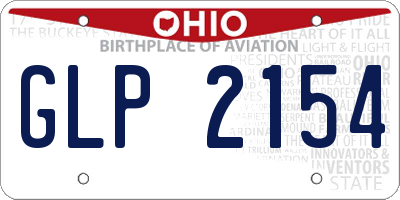 OH license plate GLP2154