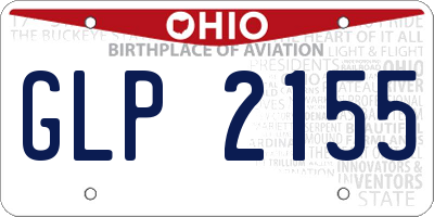 OH license plate GLP2155