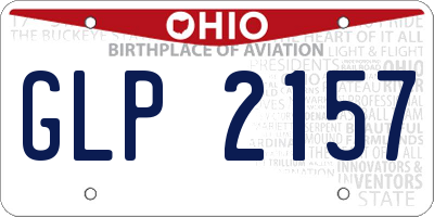 OH license plate GLP2157