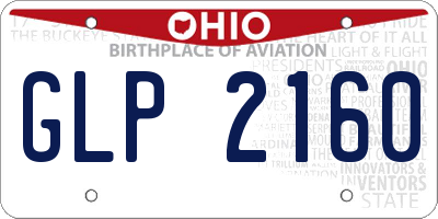 OH license plate GLP2160