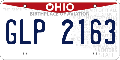 OH license plate GLP2163