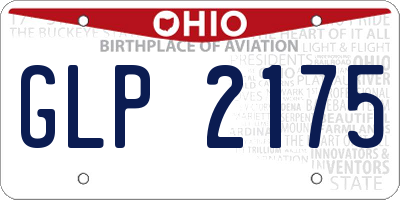 OH license plate GLP2175
