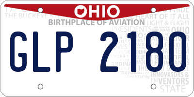 OH license plate GLP2180