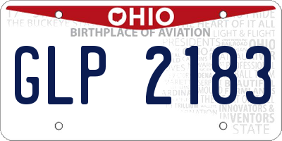 OH license plate GLP2183