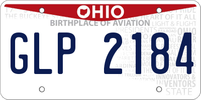 OH license plate GLP2184