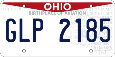 OH license plate GLP2185