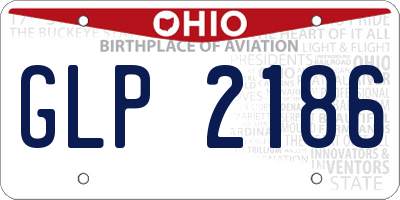 OH license plate GLP2186