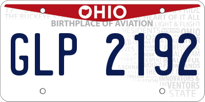 OH license plate GLP2192