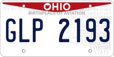 OH license plate GLP2193