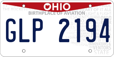 OH license plate GLP2194