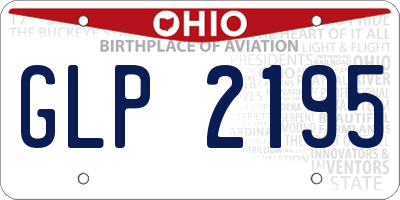 OH license plate GLP2195