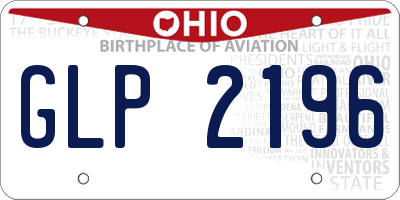 OH license plate GLP2196