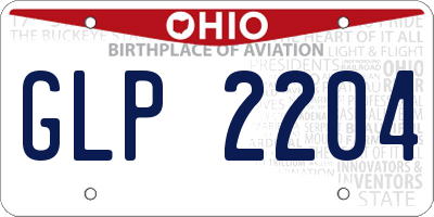 OH license plate GLP2204