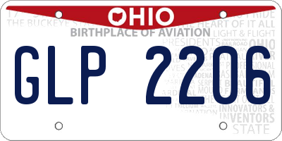OH license plate GLP2206