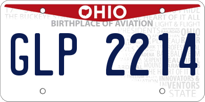 OH license plate GLP2214