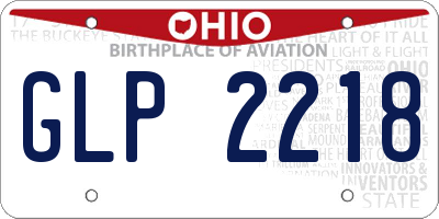 OH license plate GLP2218
