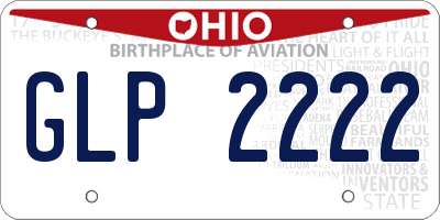 OH license plate GLP2222