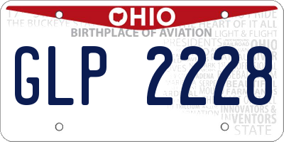 OH license plate GLP2228